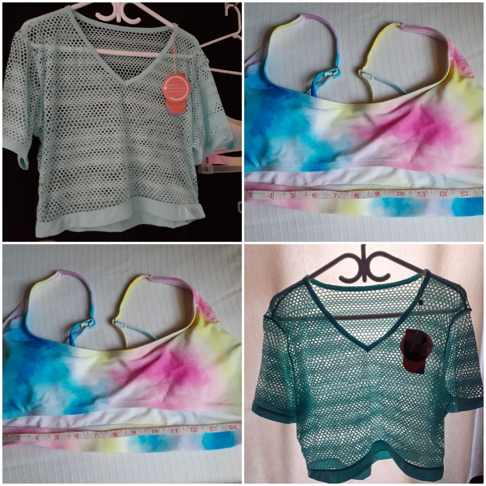 XL 80's Honeycomb Shirt Bikini Top Combo